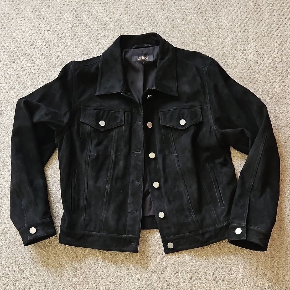 Quince Black Suede Jean Jacket